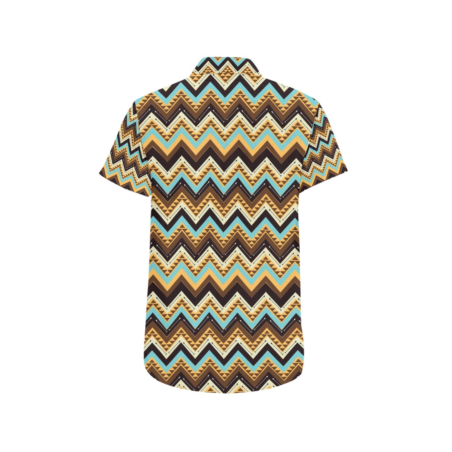 Southwest Pattern Print Design LKS301 Men Short Sleeve Button Up Shirt