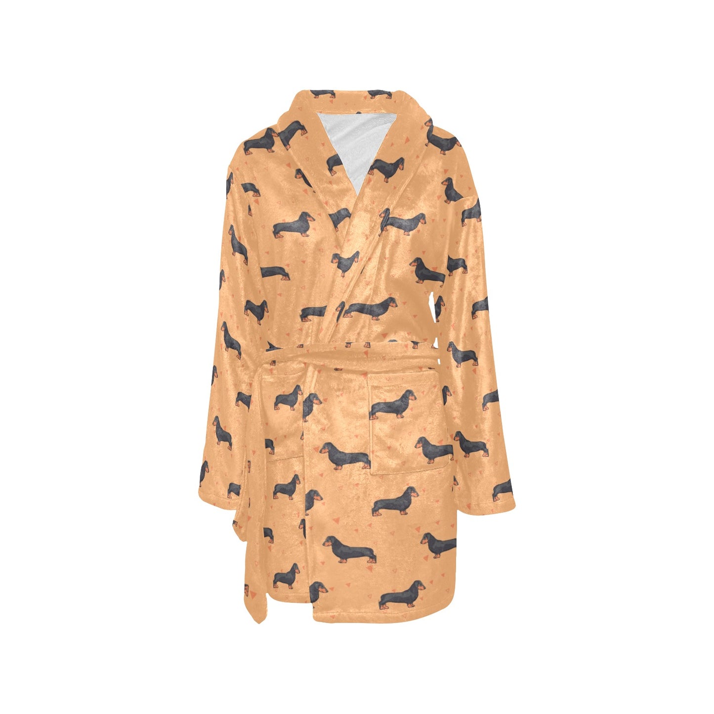 Dachshund Draw Print Pattern Women's Fleece Robe