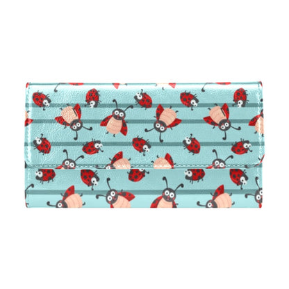 Ladybug Happy Print Pattern Women's Trifold Wallet