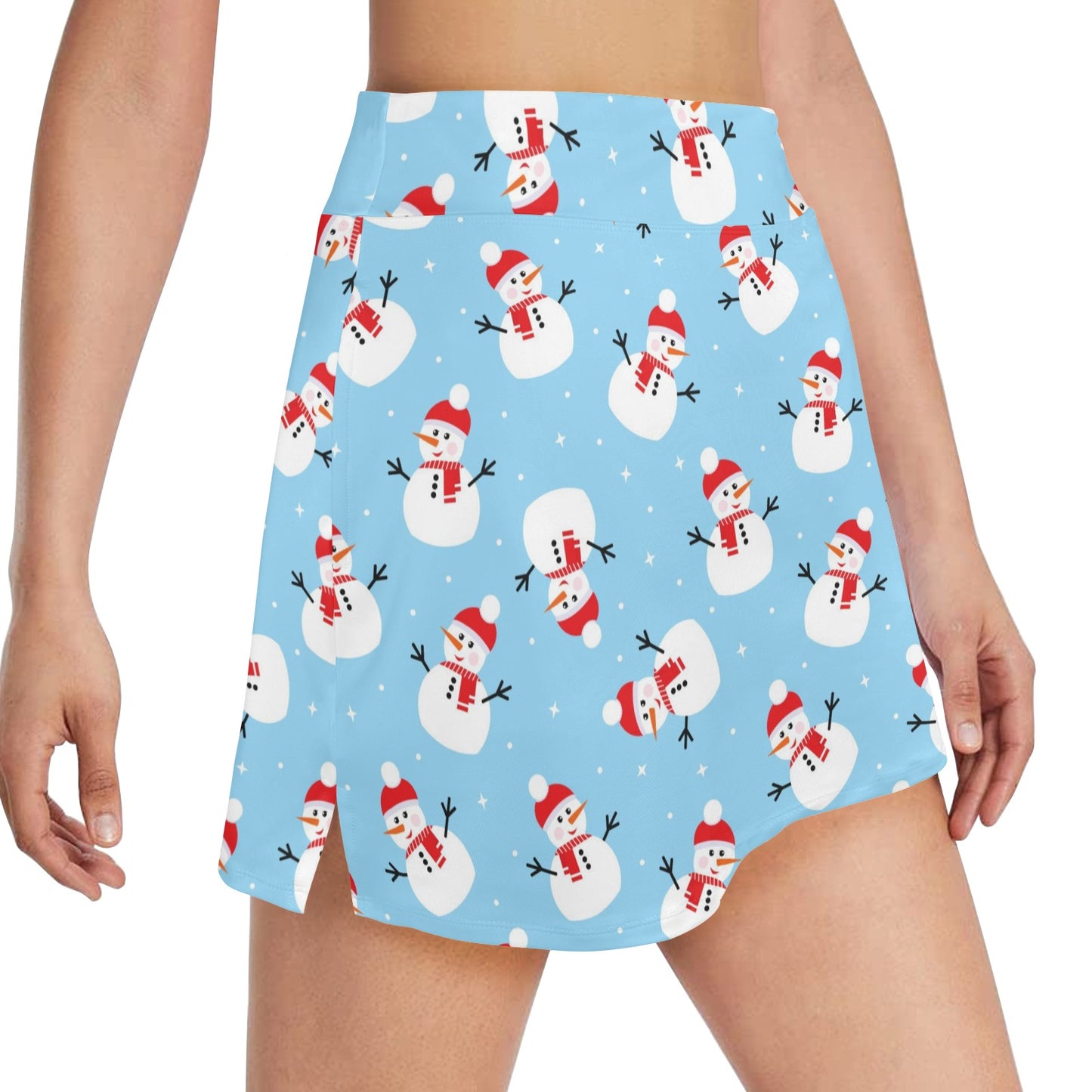 Snowman Print Design LKS305 17" Golf & Pickleball Skort with Pockets