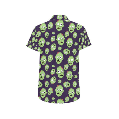 Zombie Print Design LKS303 Men Short Sleeve Button Up Shirt