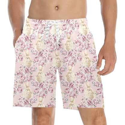 Rabbit Print Design LKS403 Men's Swim Trunks Beach Shorts