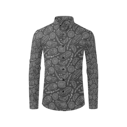 Steak Print Design LKS301 Men's Long Sleeve Dress Shirt