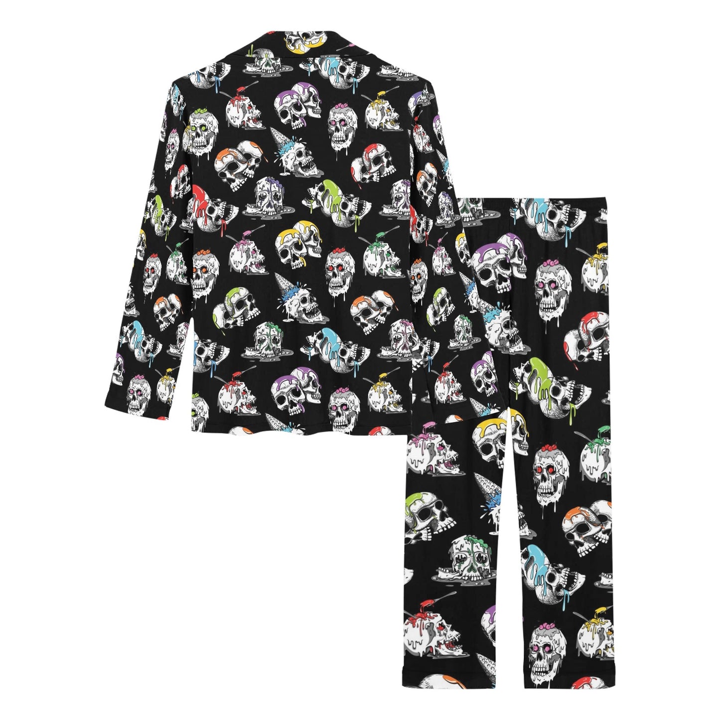 Skull Print Design LKS3013 Women's Long Pajama Set