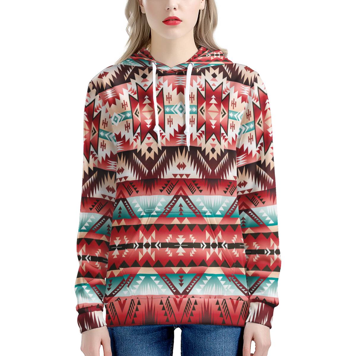 Aztec Western Style Print Pattern Pullover Hoodie