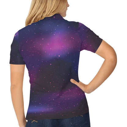 Night sky Pattern Print Design A04 Women's Polo Shirt