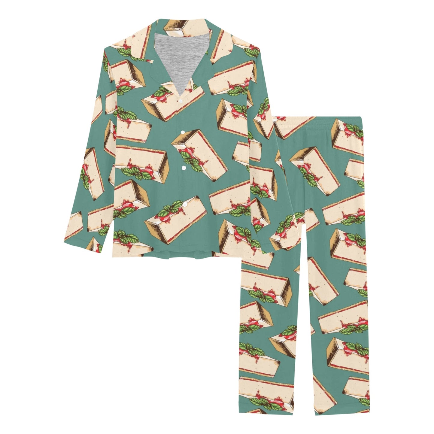 Cheesecake Pattern Print Design CK02 Women's Long Pajama Set