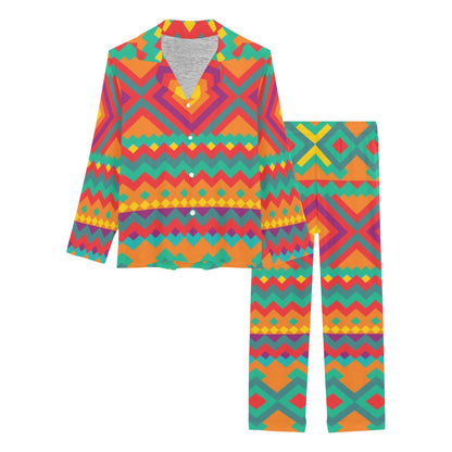 Mexican Pattern Print Design 04 Women's Long Pajama Set