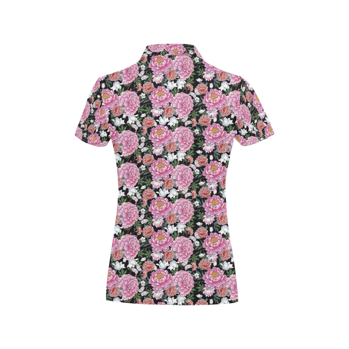 Dahlia Pattern Print Design 02 Women's Polo Shirt