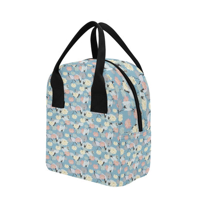 Water Lily Print Design LKS304 Insulated Lunch Bag