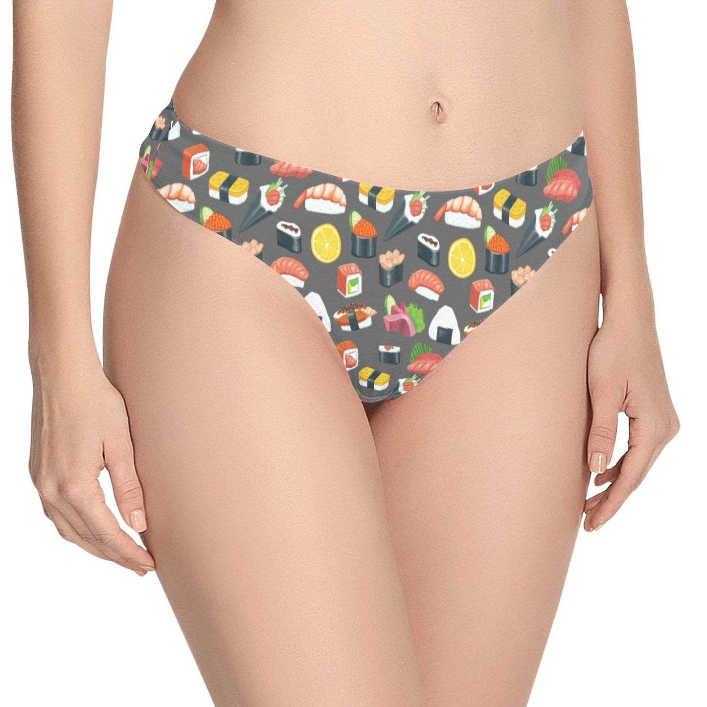 Sushi Pattern Print Women's Thongs