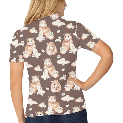 Hamster Pattern Print Design 03 Women's Polo Shirt