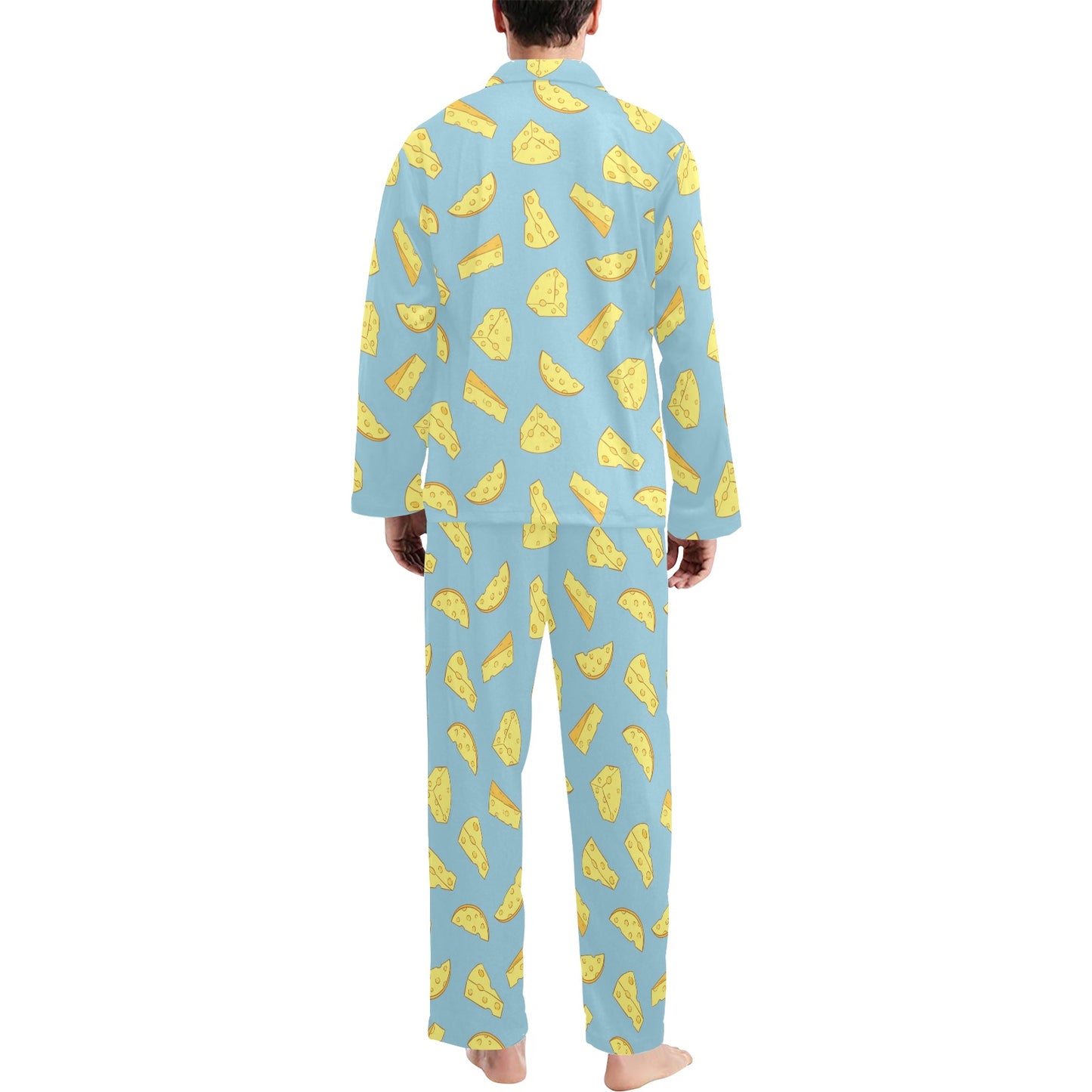 Cheese Pattern Print Design 04 Men's Long Pajama Set