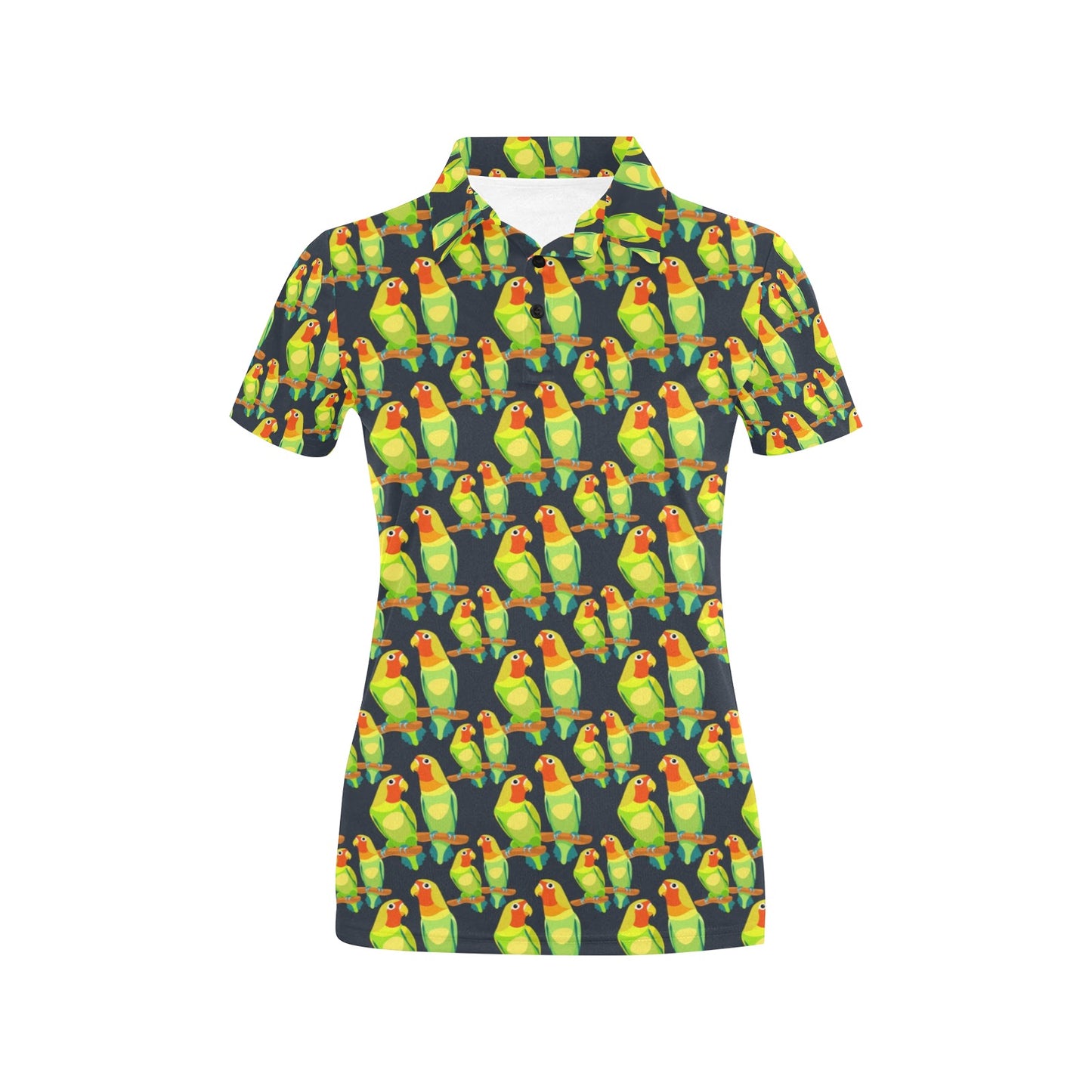 Lovebird Pattern Print Design 01 Women's Polo Shirt
