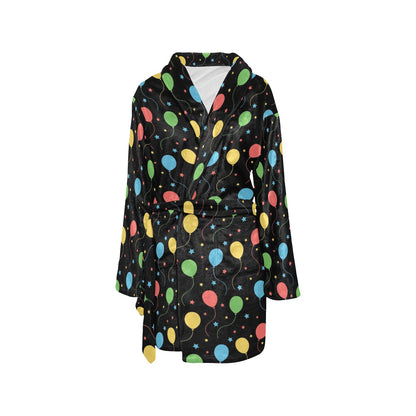 Ballon Colorful Pattern Print Design 04 Women's Fleece Robe