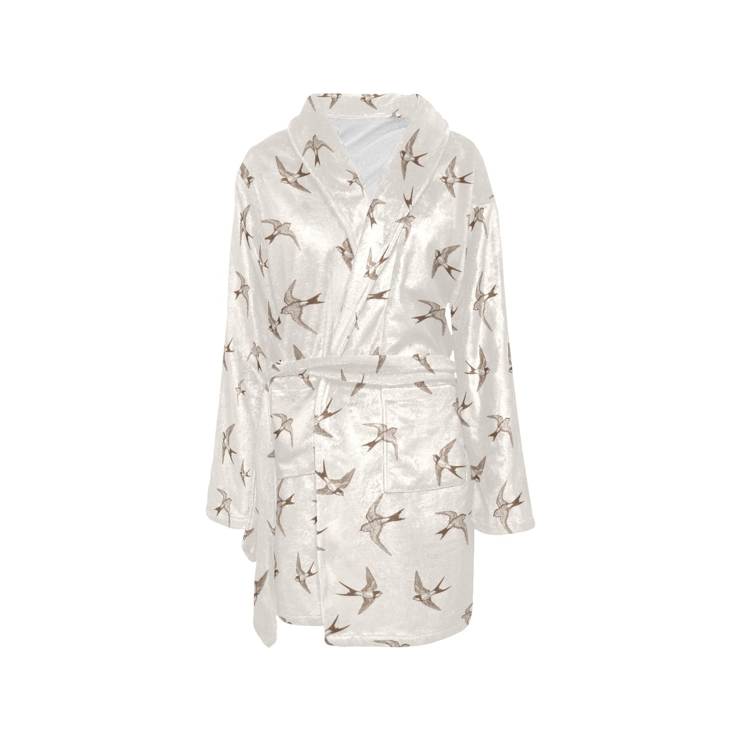 Swallow Bird Pattern Print Design 01 Women's Fleece Robe