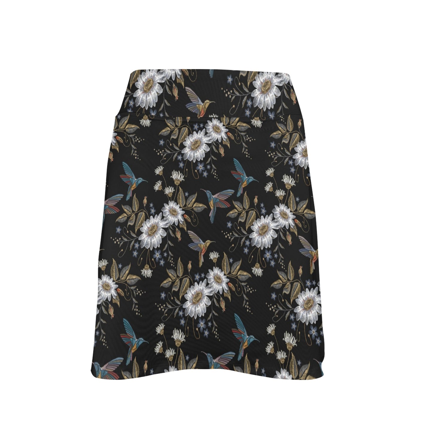 Hummingbird with Embroidery Themed Print 17" Golf & Pickleball Skort with Pockets