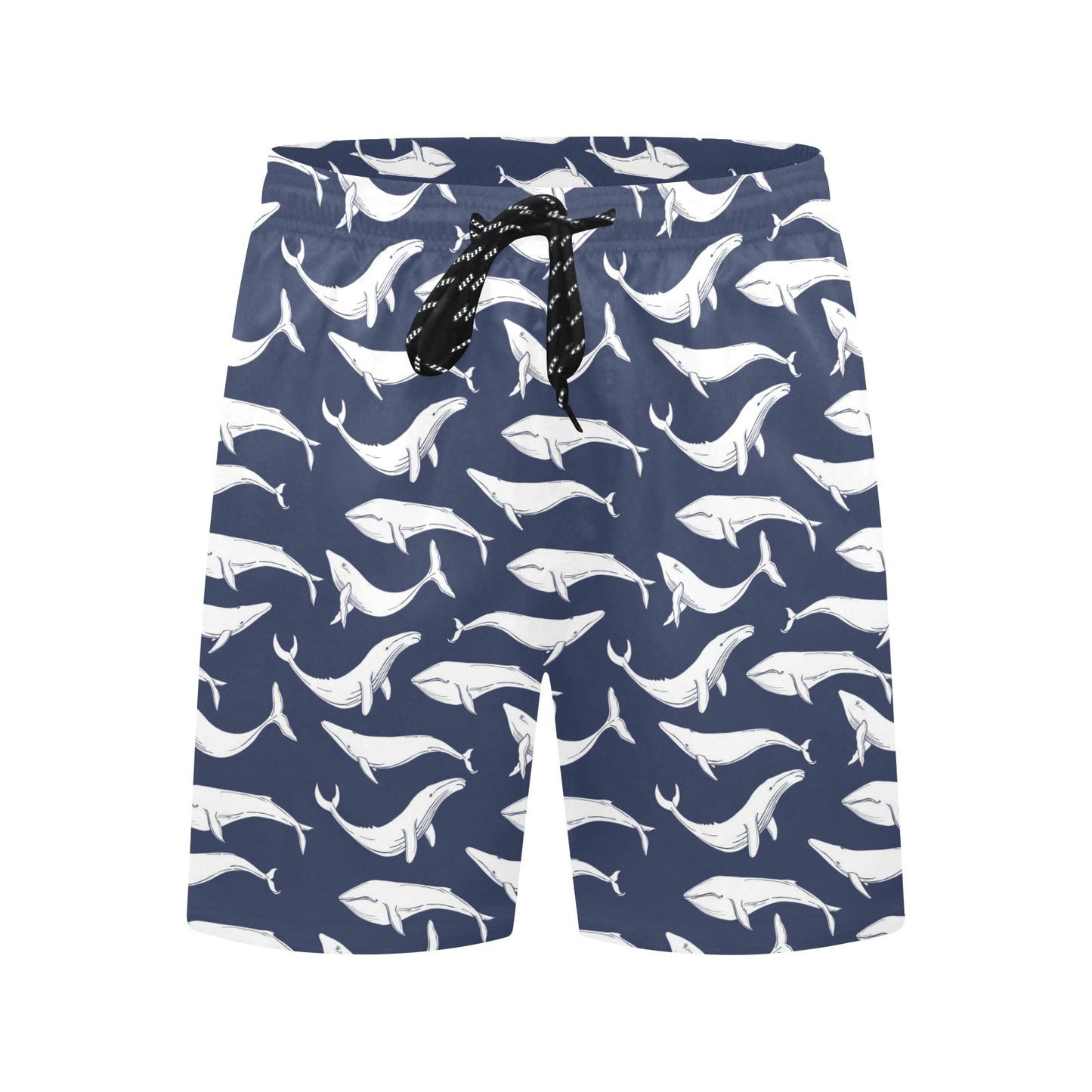 Whale Print Design LKS308 Men's Swim Trunks Beach Shorts