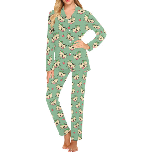 Cattle Print Design LKS402 Women's Long Pajama Set
