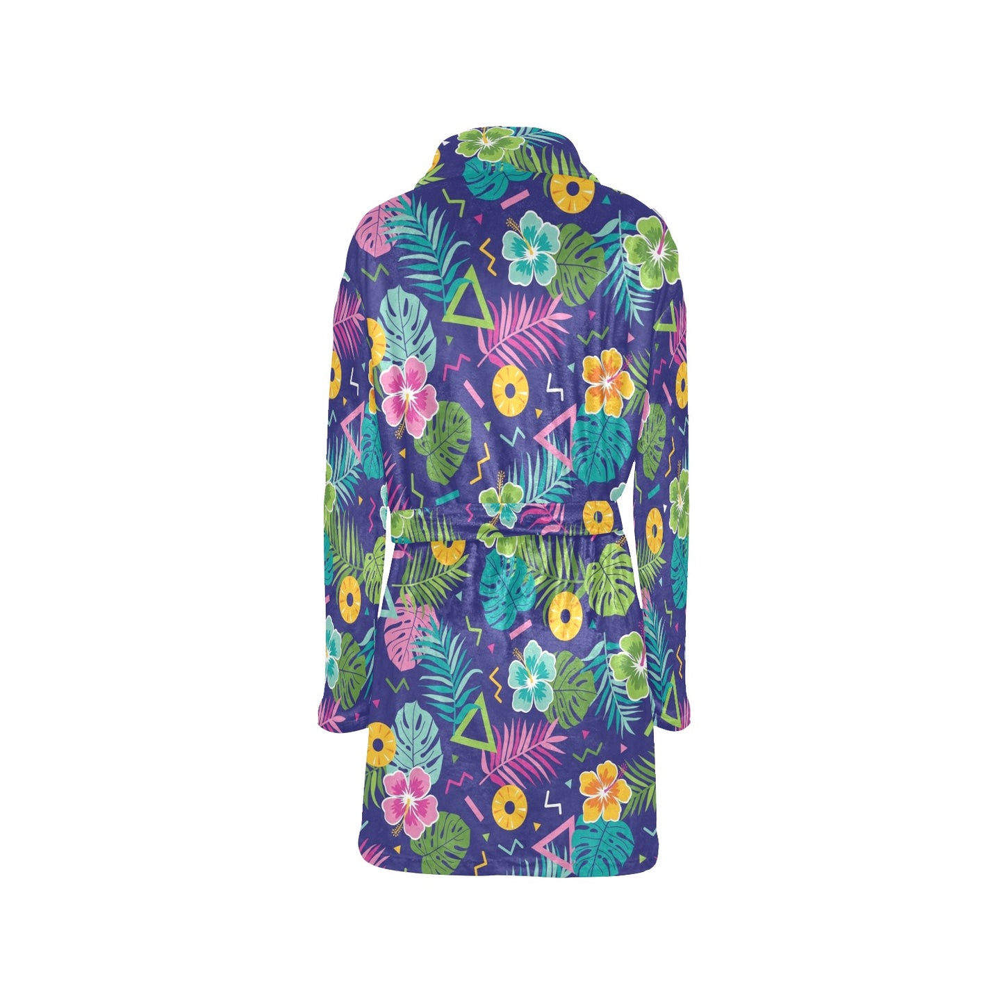 Hawaiian Themed Pattern Print Design H014 Women's Fleece Robe