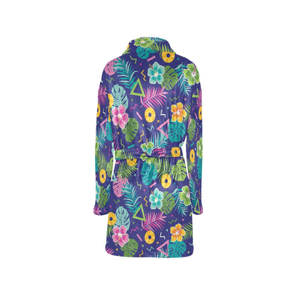 Hawaiian Themed Pattern Print Design H014 Women's Fleece Robe