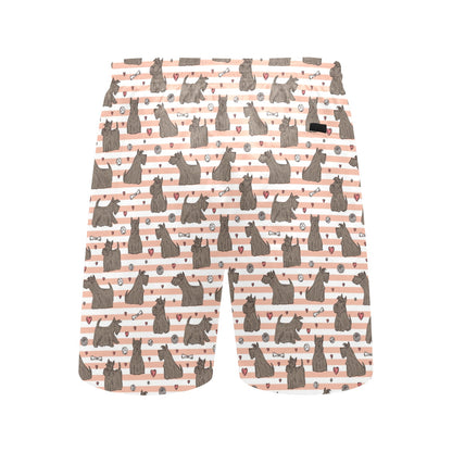 Scottish Terriers Print Design LKS3016 Men's Swim Trunks Beach Shorts