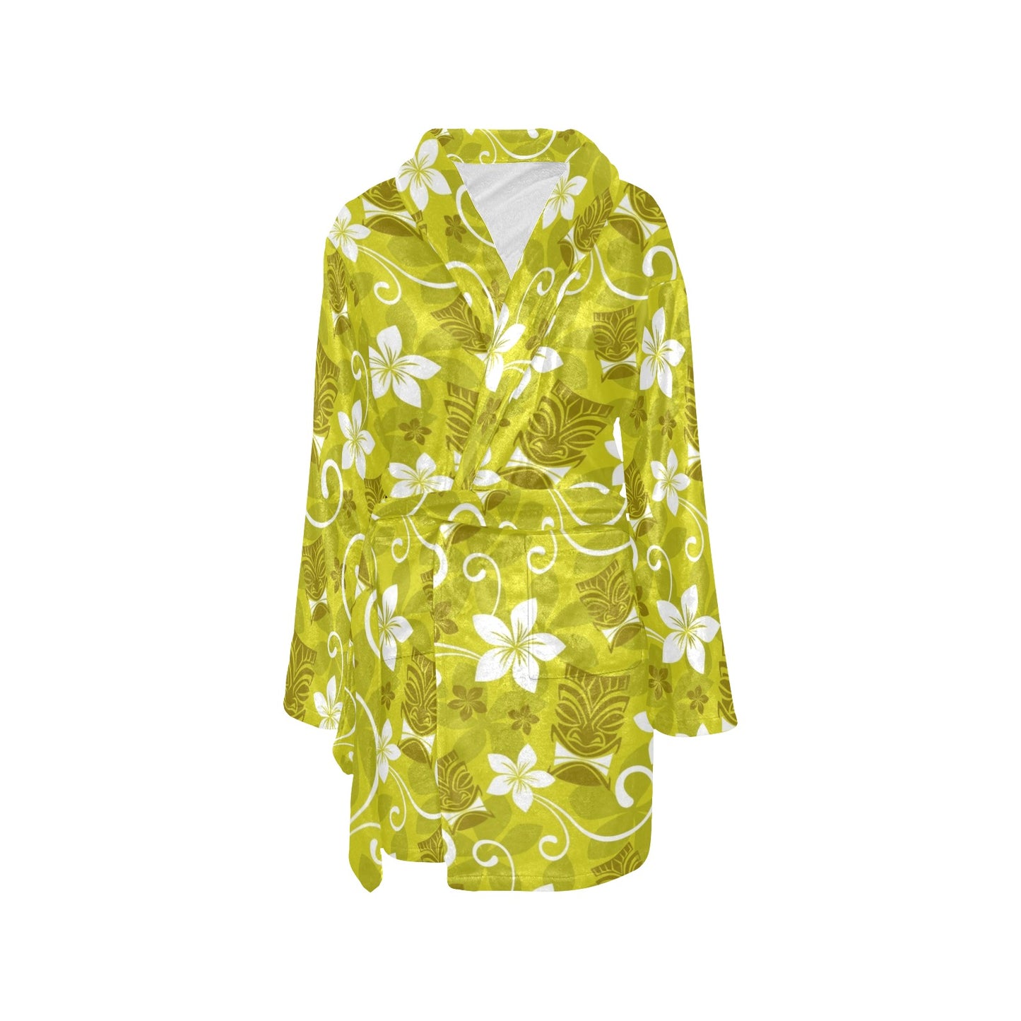 Hawaiian Themed Pattern Print Design H019 Women's Fleece Robe