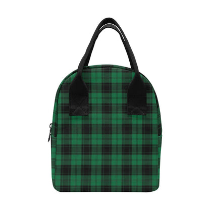 Tartan Green Print Design LKS302 Insulated Lunch Bag