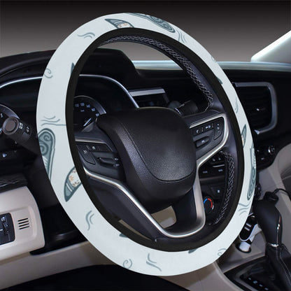 Surfboard Print Design LKS306 Steering Wheel Cover with Elastic Edge