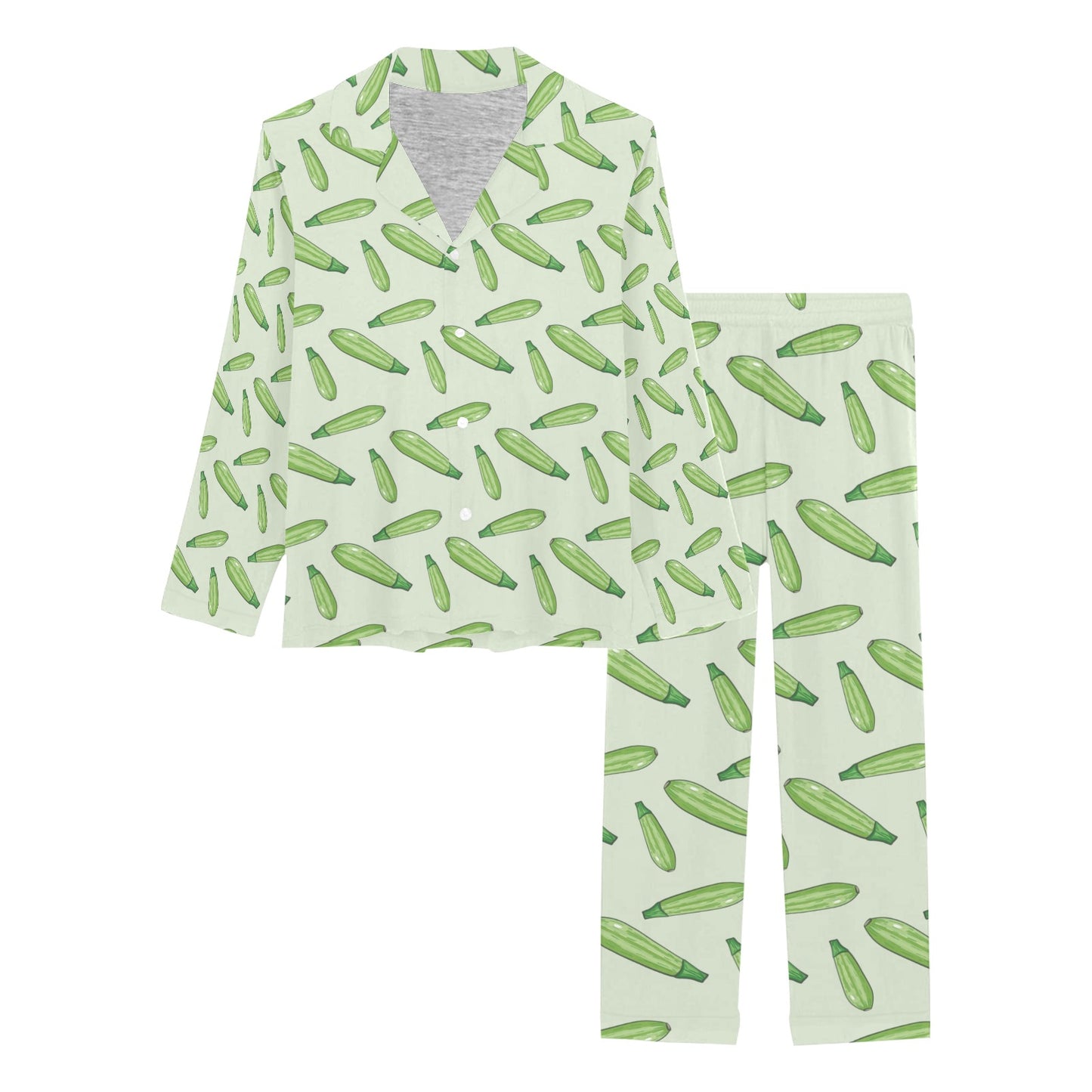 Zucchini Print Design LKS302 Women's Long Pajama Set