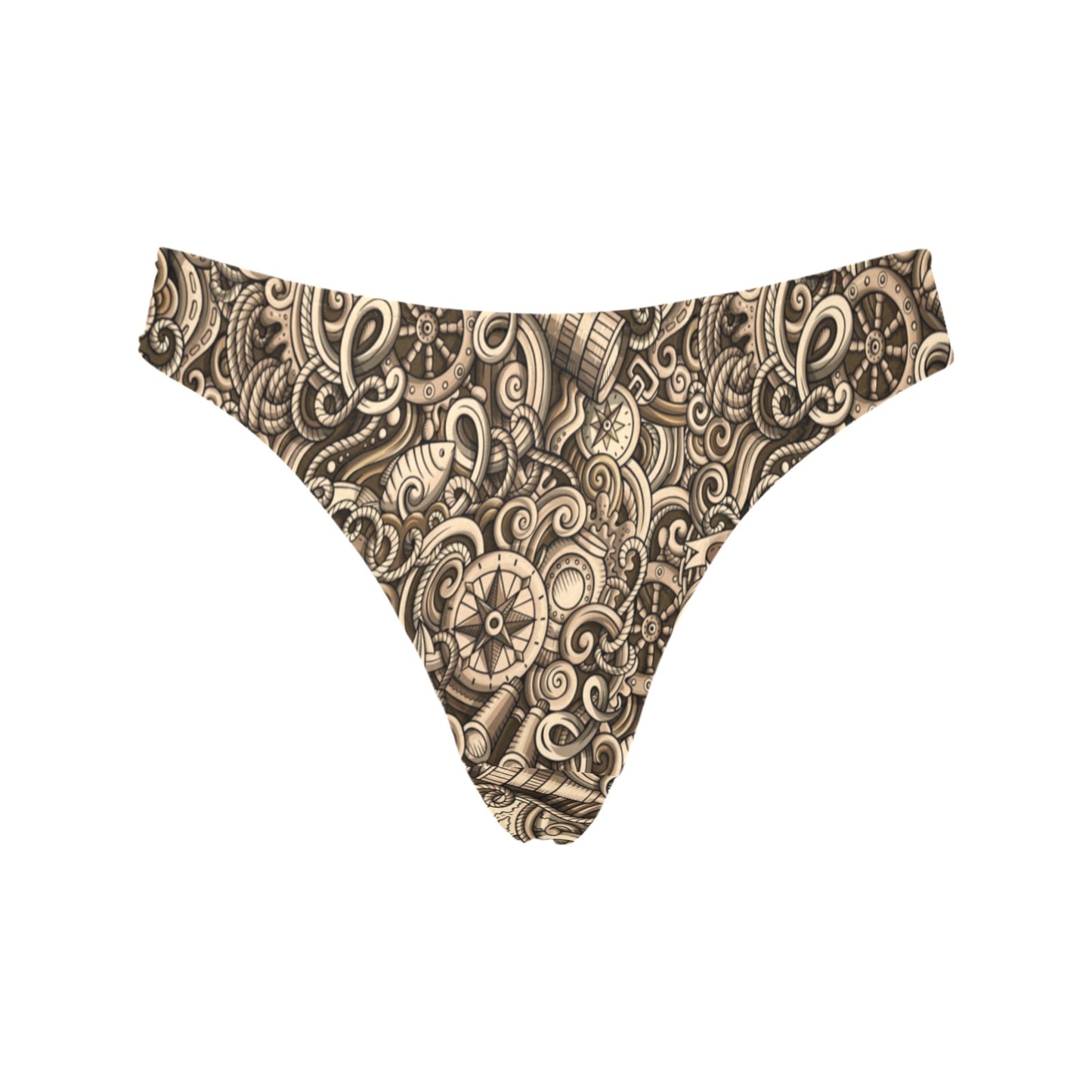 Nautical Tattoo Design Themed Print Women's Thongs