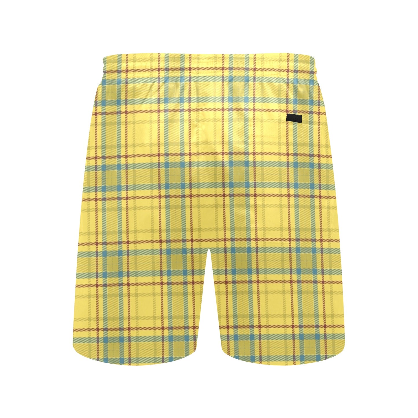 Tartan Yellow Print Design LKS301 Men's Swim Trunks Beach Shorts