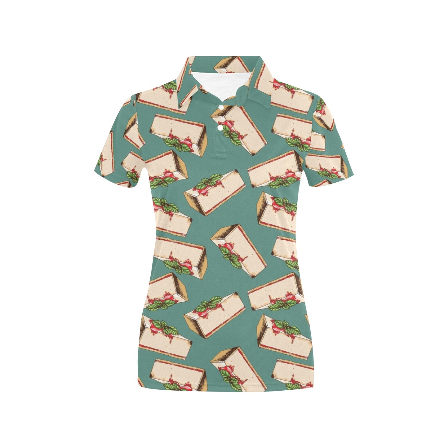Cheesecake Pattern Print Design CK02 Women's Polo Shirt