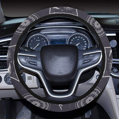 Sun Moon Print Design LKS309 Steering Wheel Cover with Elastic Edge