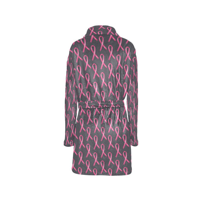 Breast Cancer Awareness Pattern Women's Fleece Robe