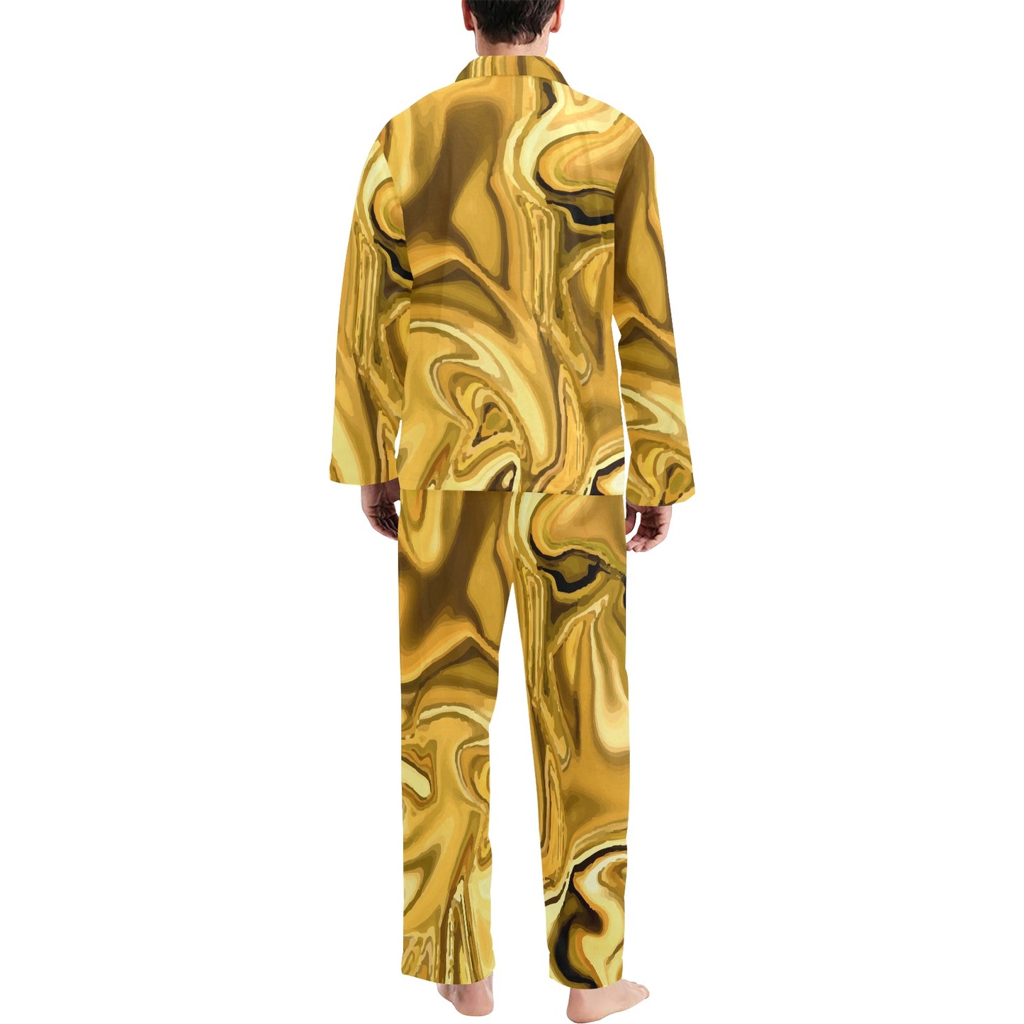 Liquid Pattern Print Design 03 Men's Long Pajama Set