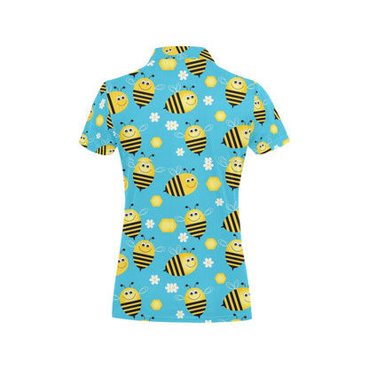 Bee Pattern Print Design BEE06 Women's Polo Shirt