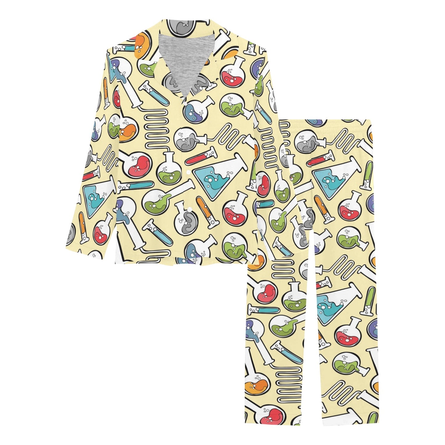 Chemical Pattern Print Design 04 Women's Long Pajama Set