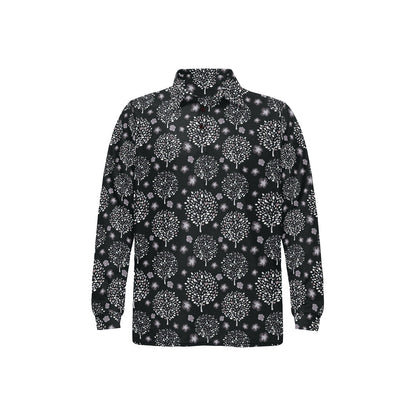 Tree Of Life Print Design LKS304 Long Sleeve Polo Shirt For Men's