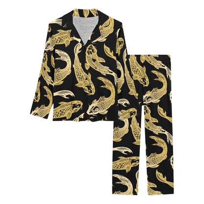 KOI Fish Pattern Print Design 03 Women's Long Pajama Set