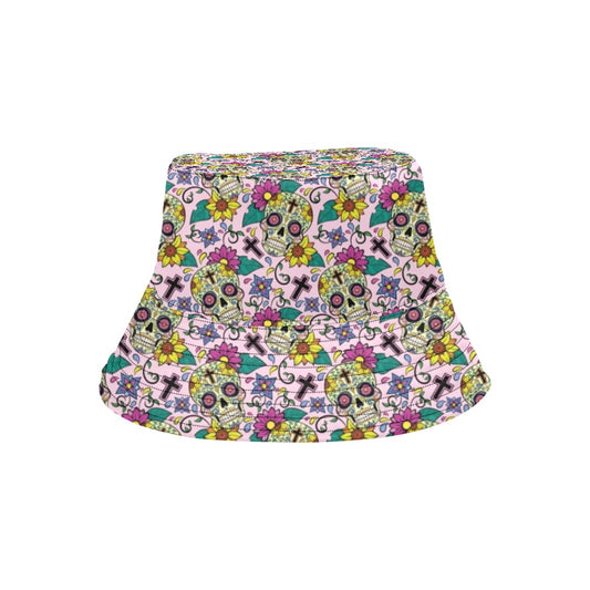 Sugar Skull Print Design LKS307 Unisex Bucket Hat