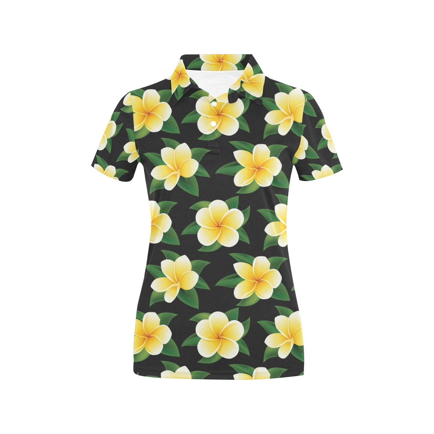 Plumeria Pattern Print Design A03 Women's Polo Shirt