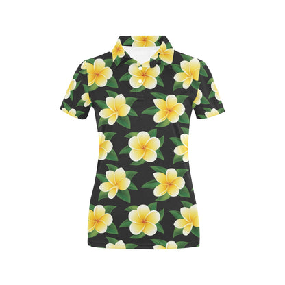 Plumeria Pattern Print Design A03 Women's Polo Shirt