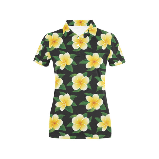 Plumeria Pattern Print Design A03 Women's Polo Shirt