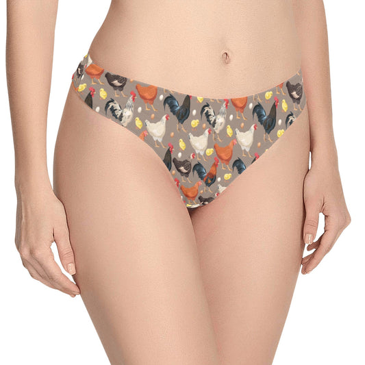 Chicken Evolution Pattern Women's Thongs