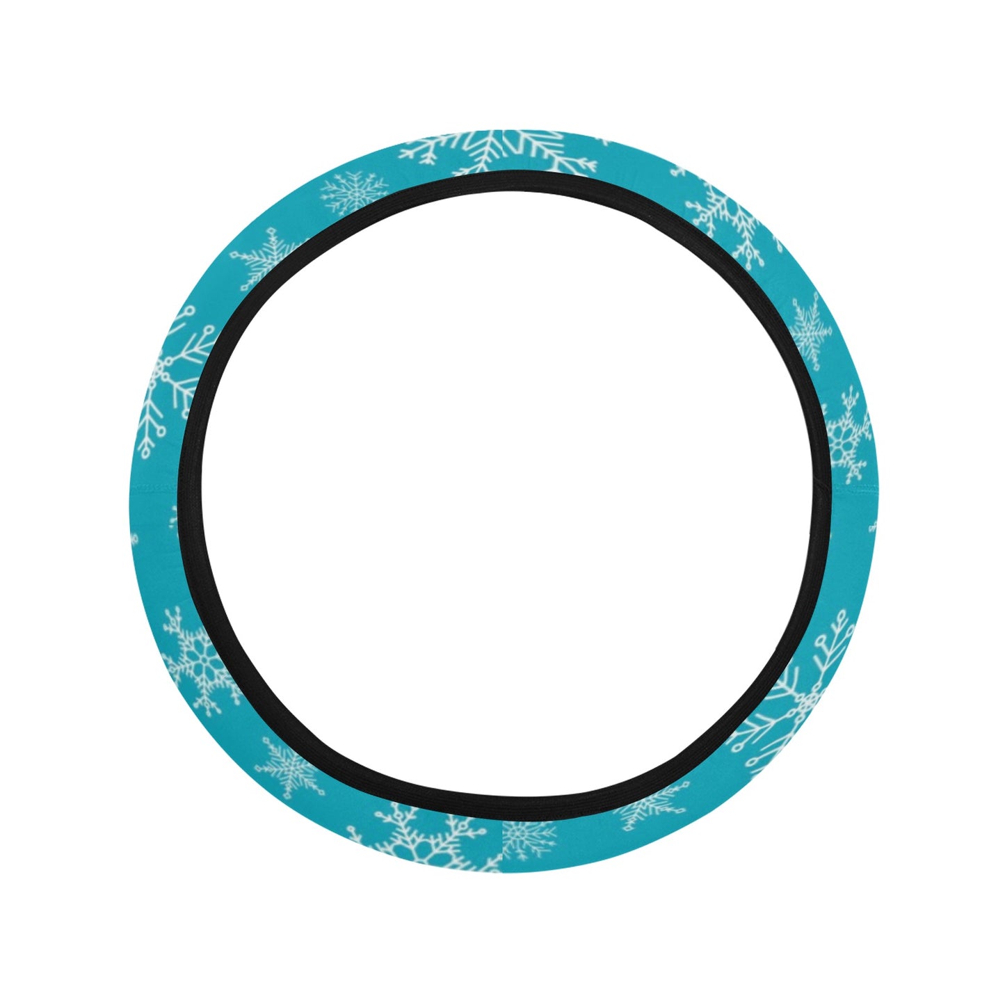 Snowflake Print Design LKS304 Steering Wheel Cover with Elastic Edge