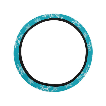 Snowflake Print Design LKS304 Steering Wheel Cover with Elastic Edge
