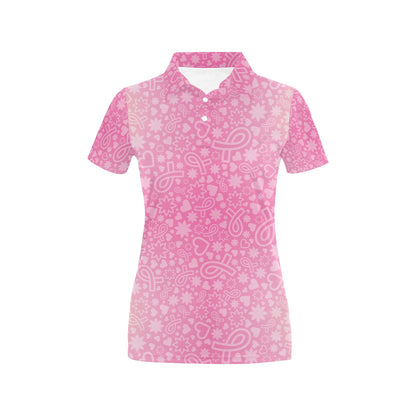 Breast cancer Pattern Print Design 02 Women's Polo Shirt