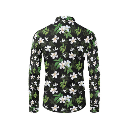 Sampaguita Print Design LKS301 Men's Long Sleeve Dress Shirt