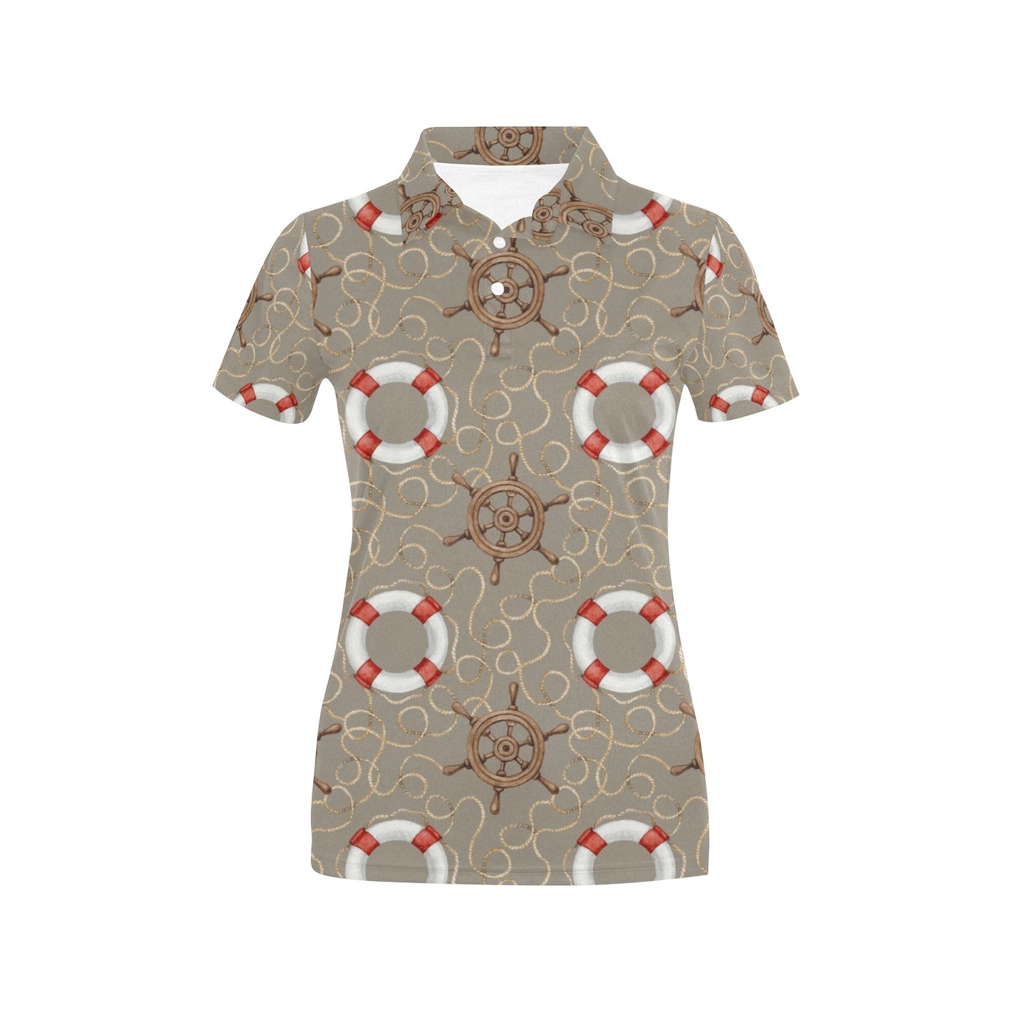 Nautical Pattern Print Design A02 Women's Polo Shirt